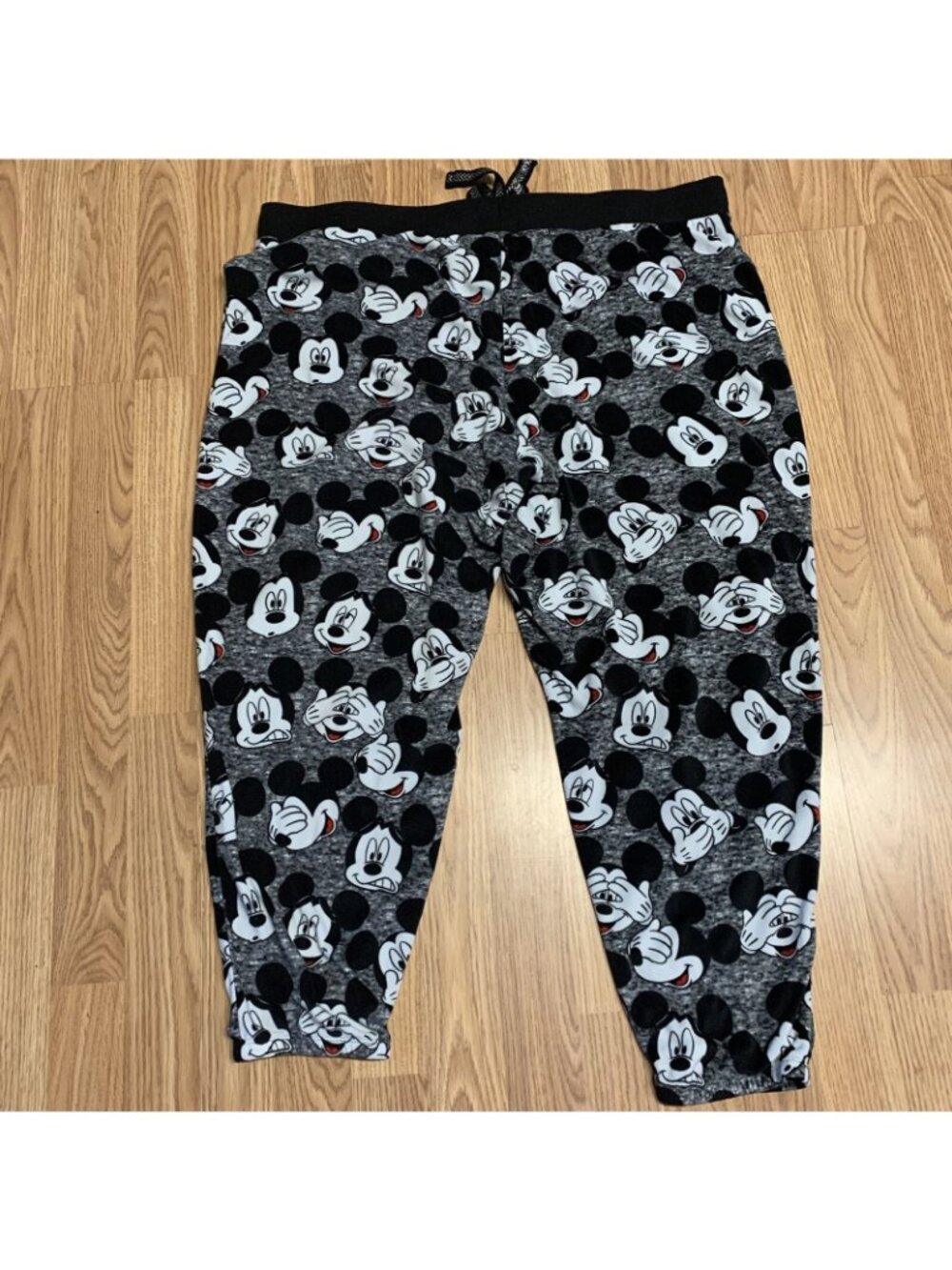 Disney Sleepwear Womens Pajama Bottoms Sz 2X Black Gray Mickey Mouse Pattern - Picture 9 of 10